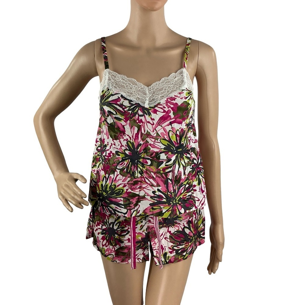 Trina Turk Cami Shorty Pajama Set Floral Multicolor Cotton Size P
